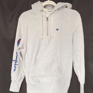 Champion Reverse Weave Gray 1/4 Zip Hoodie Size S
